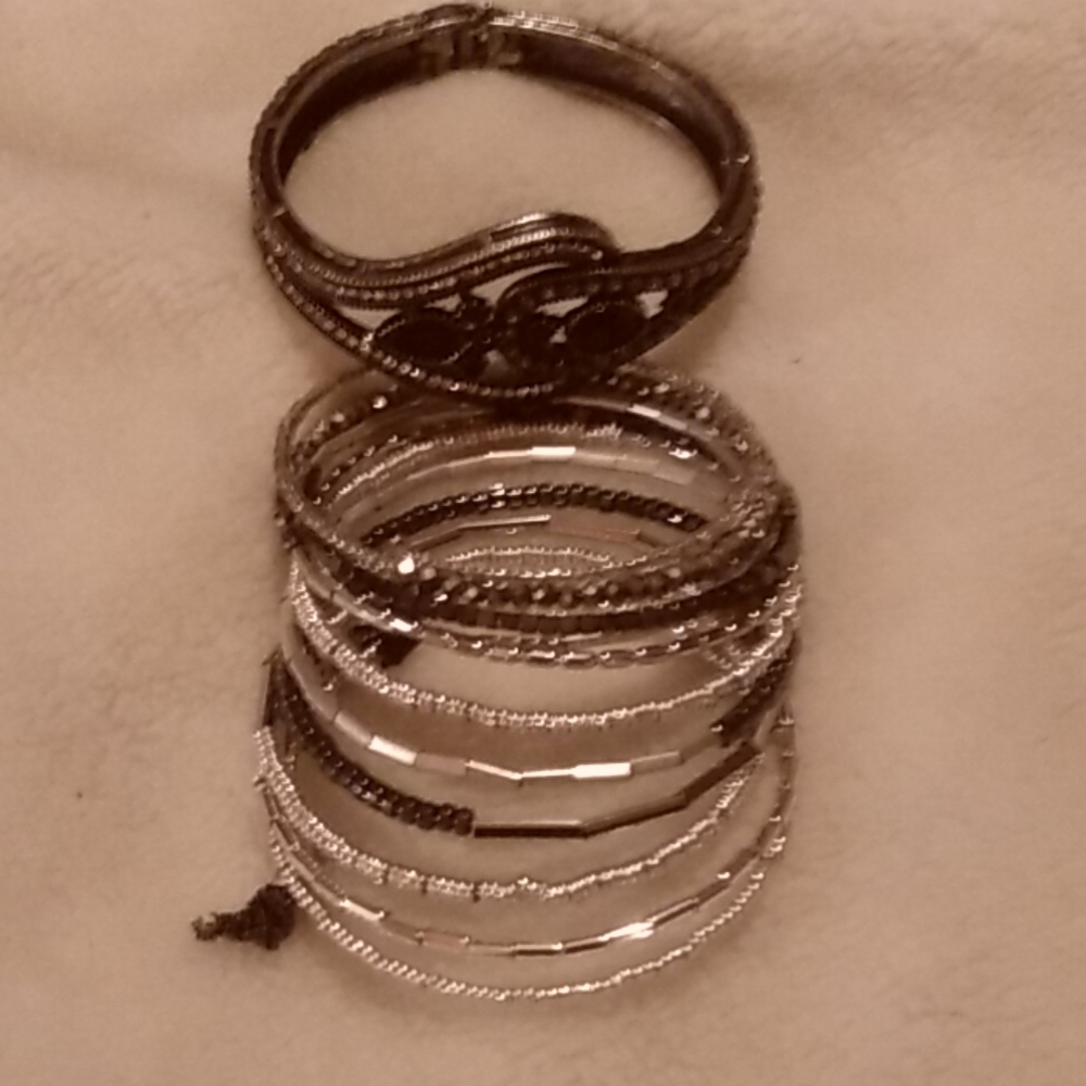 Stella & Dot coil bracelet and vintage bracelet